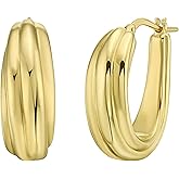 Floreo 14k Yellow Gold 22mm Ribbed Hoop Earrings