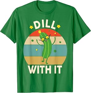 Funny Dill with It Pickle-Shirt Kids Boys Mens Toddler Vegan T-Shirt