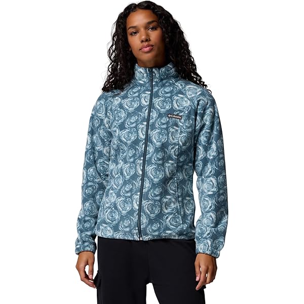 Columbia Womens West Bend Print Full Zip II, Black Herringplaid, X