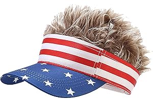Malaxlx Mens Visor Cap Wig Adjustable Baseball Cap Golf Hats with Fake Hair