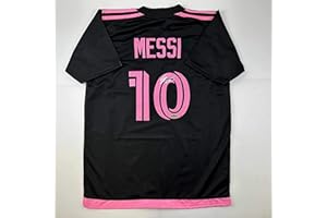 HOFSM.COM HALL OF FAME SPORTS MEMORABILIA Facsimile Autographed Lionel Messi Leo Inter Miami CF Black Reprint Laser Auto Soccer Jersey Size Men's XL
