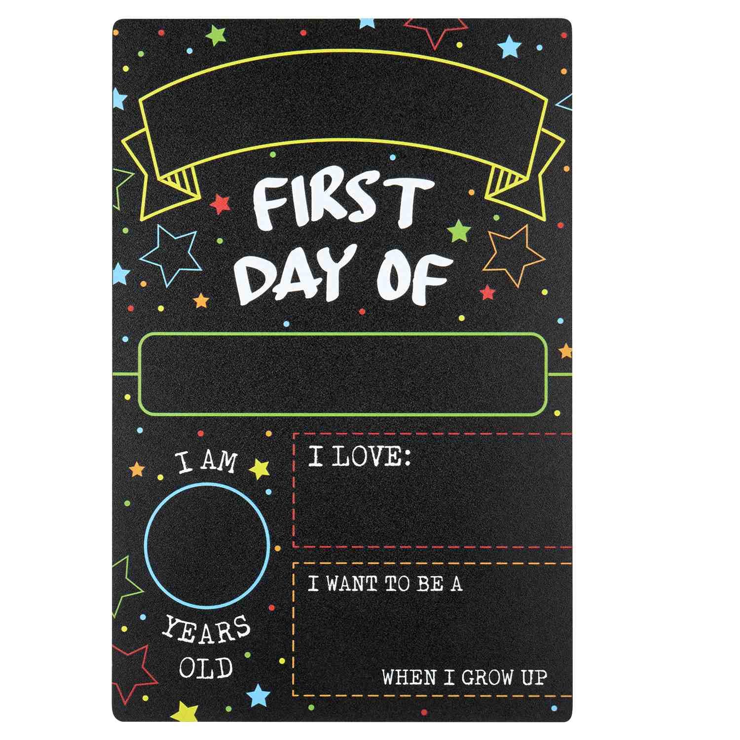 Photo 1 of First Day Last Day of School Chalkboard Double Sided Sign - 12" x 7.9"