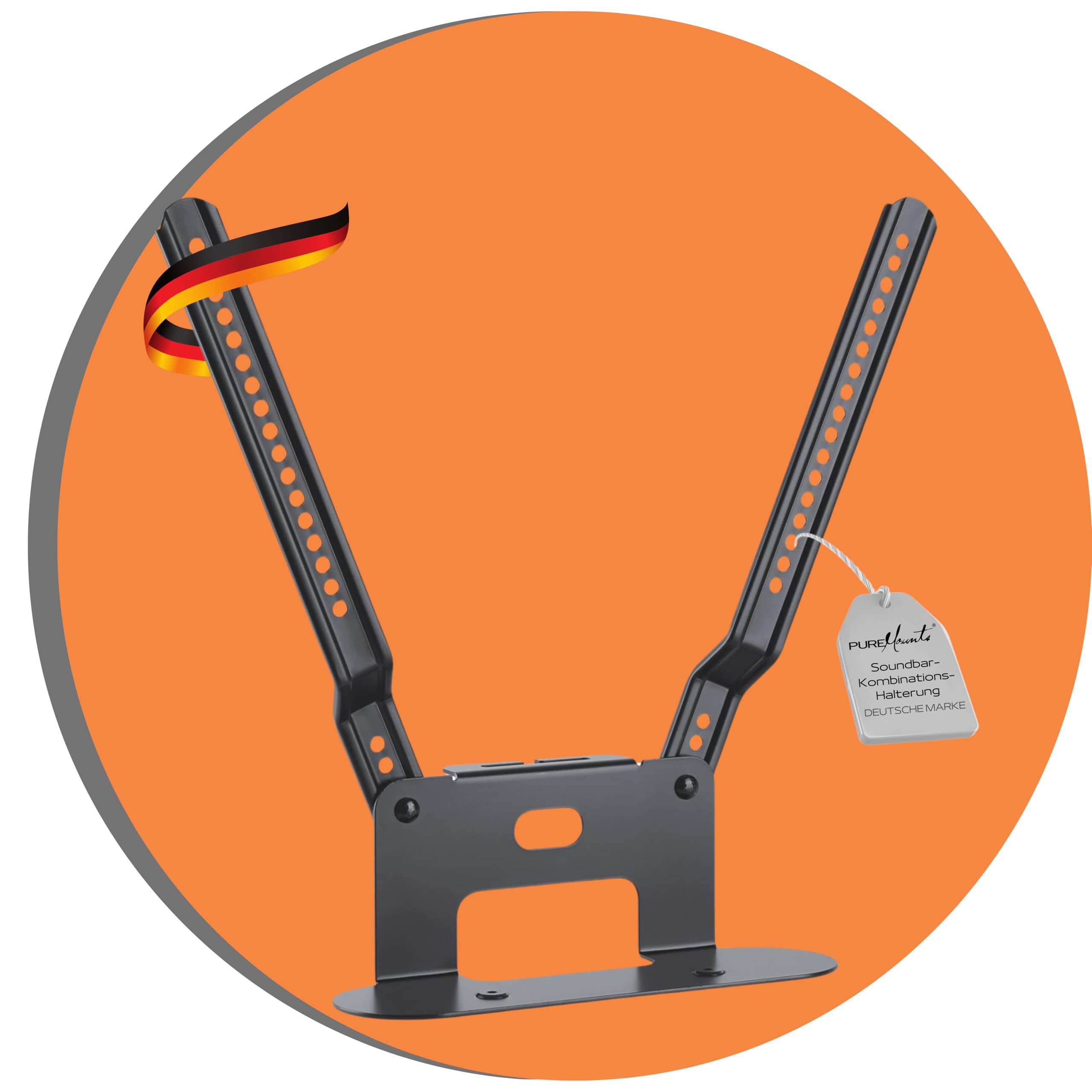 PureMounts PM-SOM-080 Mount for Direct Mounting to TV Compatible with Sonos Beam Soundbar Load 5 kg Black