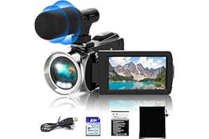 Rawiemy Video Camera Camcorder Full HD 4K 48MP Video Recorder Camera Vlogging Camera for YouTube Kids Camcorder with 3.0" IPS Screen and 32G SD Card