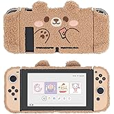 GeekShare Cute Plush Protective Case Cover Compatible with Switch - Shock-Absorption and Anti-Scratch - Plush Bear (for Switc