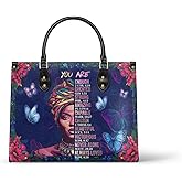 Afroyla African Black Women's Leather Bag, Medium Size, Premium Vegan Leather, Valentine's Day Gifts for Her, Wife, or Mother