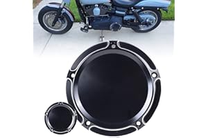 Goldfire 5 Hole Derby Timer Cover and Points Covers Fits for Harley 1999-2014 Big Twin Cam Touring Road King Electra Glide FLHR FLHX FXST Dyna (Black)