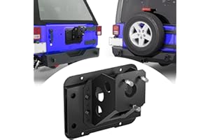 EYOUHZ for Wrangler JK Oversize Spare Tire Mount Carrier up to 40 inches Tire Compatible with 2007-2018 Jeep Wrangler JK JKU Unlimited Heavy Duty Rear Wheel Bracket Back Rack Tailgate Holder Lift