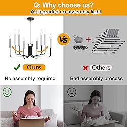 6-Light Farmhouse Chandelier for Dining Room