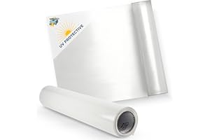 BUTTERCRAFTS Self Laminating Film Anti-UV Vinyl (12”x15ft Glossy): Clear Vinyl Roll Laminating Paper - Self Adhesive Laminating Sheets, Sticker Laminate Sheets Waterproof, Self Laminating Sheets Transparent Vinyl