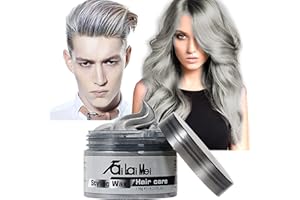 TAILAIMEI Temporary Silver Gray Hair Wax 4.23oz, Instant Hairstyle Mud Cream, Hair Pomades for Party, Cosplay, Nightclub, Masquerade, Halloween.