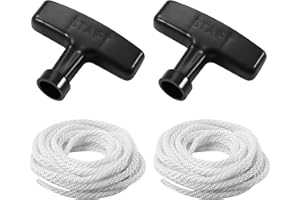 2-Pack Lawn Mower Pull Cord, 1.4m 13/64 Inch 5mm Recoil Starter Rope with Handles Fit for Honda Predator Champion Generac Sma