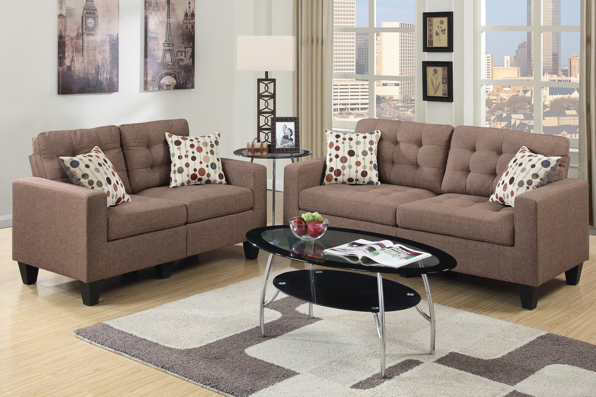 Amazon.com: Poundex F6904 Bobkona Windsor Linen-Like 2 Piece Sofa ... Amazon.com: Poundex F6904 Bobkona Windsor Linen-Like 2 Piece Sofa ...