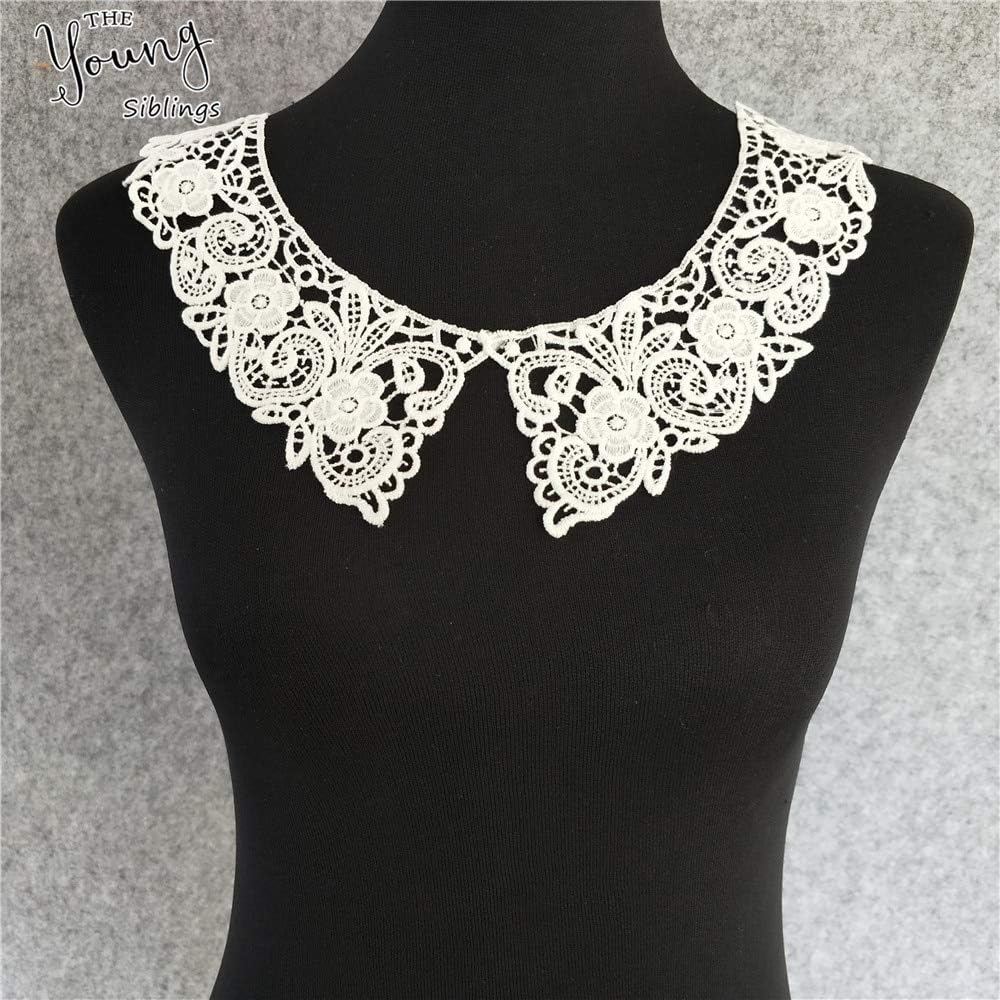 Best Quality - Lace - New Arrive Sewing lace Applique Neckline Exquisite Decoration Handmade Trim Embroidery Fabric Accessories lace Collar hot Sale - by SEWCOLORS - 1 PCs