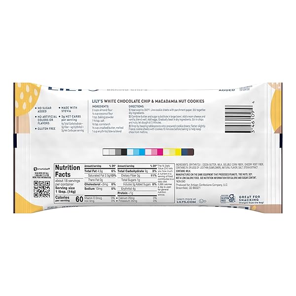 LILY’S WHITE CHOCOLATE STYLE NO SUGAR ADDED, BAKING CHIPS BAG, 9 OZ