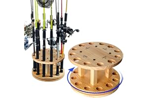 CuffUp Fishing Rod Holders for Garage 360 Degree Rotating Base, Fishing Gifts for Men, Fishing Pole Holders Fishing Gear Equipment, Fishing Rod Rack Fishing Rod Storage Organizer Holds up to 12 Rods