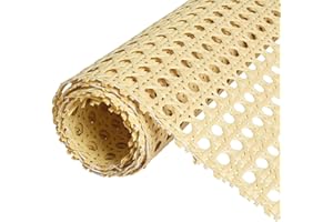 Rattan Webbing Roll, 16x80 Inch Woven Open Rattan Mesh Cane Webbing for DIY Home Decor Projects Furniture Cabinets Beds Canin