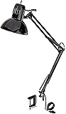 Globe Electric 32" Multi-Joint Desk Lamp with Metal Clamp, Black Finish, 1 x 60W Max E26 Bulb (sold separately), 56963