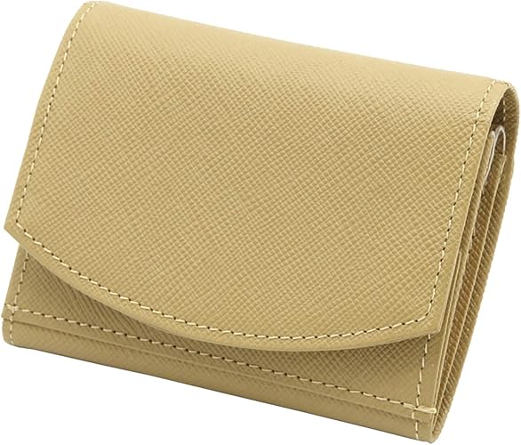Amazon ハンモックウォレットコンパクト レディース三つ折り本革財布 圧倒的小銭の取り出しやすさ Grayish Brown Yellow Cartolare カルトラーレ シューズ バッグ
