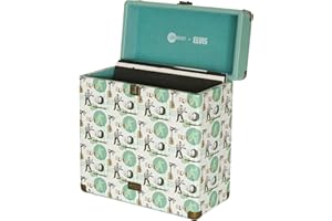 Arkrocket x Elvis Vintage Vinyl Record Storage and Carrying Case, Fits All Standard Records - 33 1/3, 45 and 78 RPM, Holds 30 Albums, Perfect for Your Treasured Collection - Turquoise