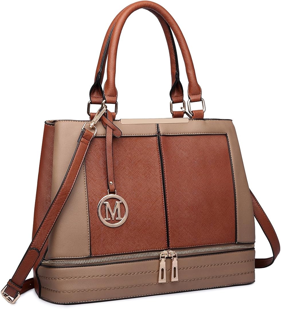 Miss Lulu Women Handbag Two Compartments Shoulder Bag Faux Leather Tote