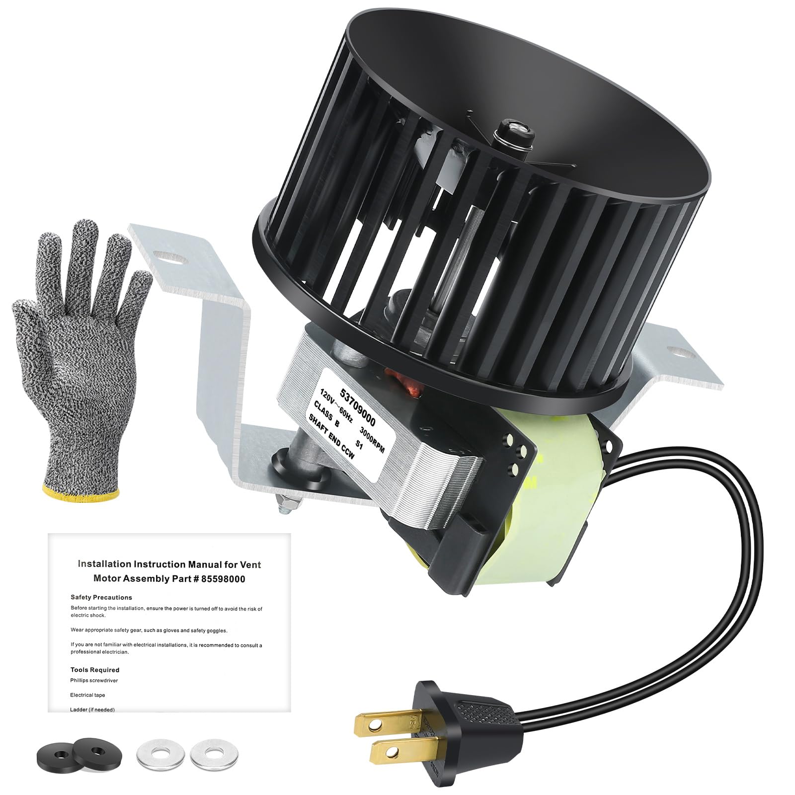 Photo 1 of 85598000 Bathroom Exhaust Fan Motor Assembly | Quiet High CFM Replacement for 605, 668N, 605N, 665N, Bath Fans | Energy Efficient. Long-Lasting. Easy to Install Ventilation System