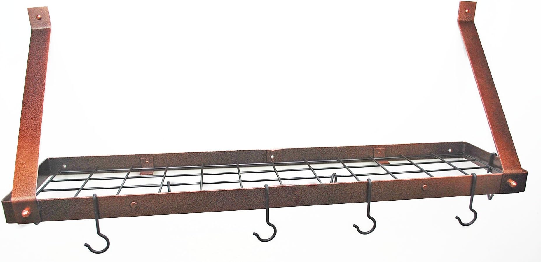 Bookshelf Pot Rack: Hammered Copper and Black