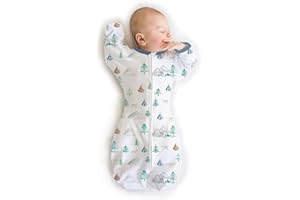 SwaddleDesigns Sac d'emmaillotage de transition, manches mi-longues et poignets moufles, lange pour nouveau-né transition ver
