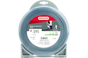 Oregon Magnum Gatorline 095 Trimmer Line Heavy Duty, Professional Square Weed Wacker String for Gas and Electric Grass Trimmer and Brushcutters, Fits Most Standard Models 0.95" x 226-Foot (22-495)