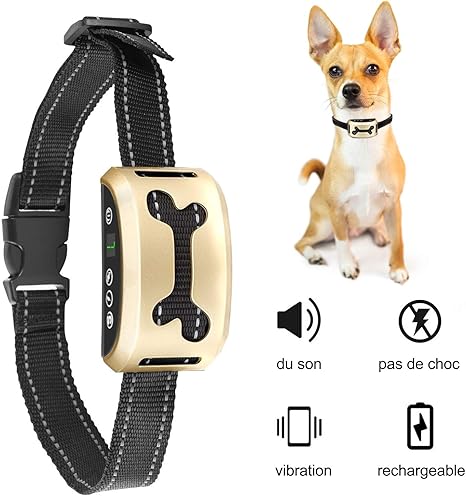 Kungber Collier Anti Aboiement Chiens Rechargeable Imperméable Chien Collier De Dressage Ecran Lcd Avec Bip Vibration Réglable Colliers Pour Petit