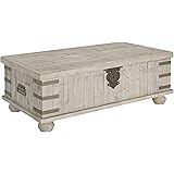 Amazon Com Signature Design By Ashley Urlander Round Lift Top Cocktail Table Whitewash Furniture Decor