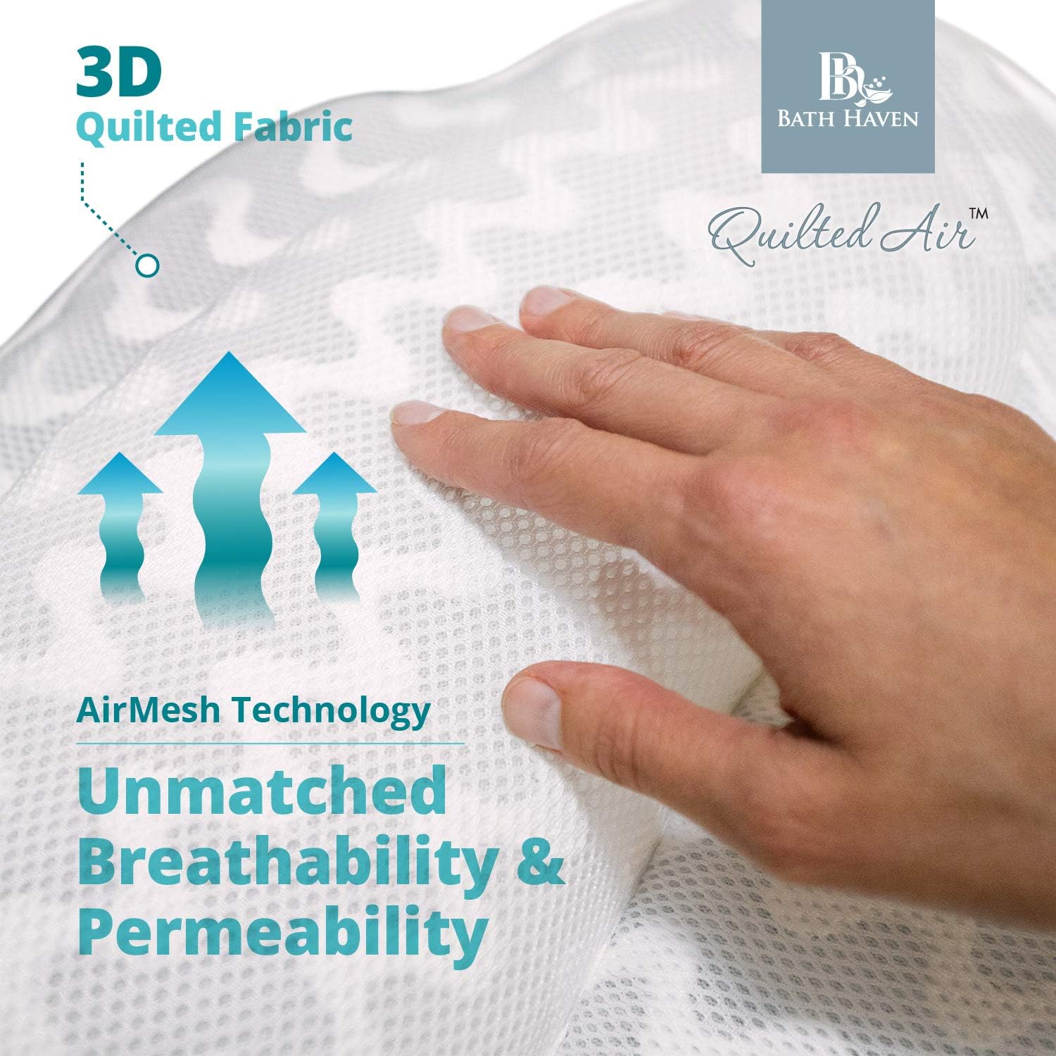 Luxurious Bath Pillow for Women & Men :: Ergonomic Bathtub Cushion for Neck, Head & Shoulders :: with QuiltedAir Mesh for Breathable Comfort :: Includ: Home & Kitchen