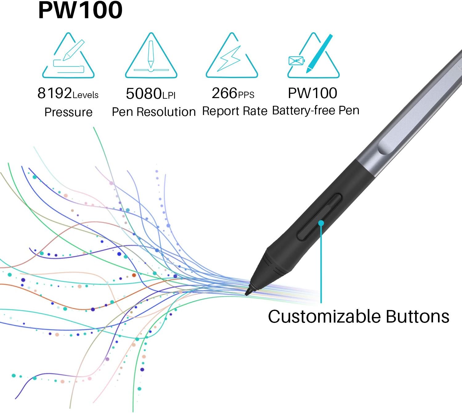 Huion HS64 Digital Graphics Drawing Tablet Android Support with Battery-Free Stylus 8192 Pressure Sensitivity 4 Express Keys for Beginner, 6.3x4inch: Computers & Accessories