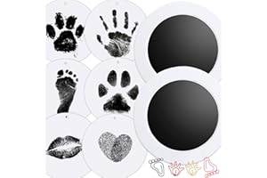 NABANCE Ink Pad for Baby Hand and Footprints, 2Pcs Clean Touch Ink Pads with 6 Imprint Cards, Dog Paw Print Kit, Doesn’t Touch Skin, Inkless Print Kit Safe Non-Toxic for Newborn Baby, Family Keepsake