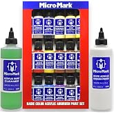 Micro-Mark Airbrush Basic Color Painting Kit with Primer &amp; Cleaner