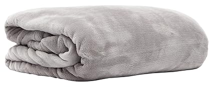 Pink Papaya Cashmere-Feeling Kuscheldecke XXL, Supersoft Flannel Fleece Tagesdecke 200x150, Hell-Grau/Ash