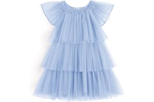 Arshiner Girls Tulle Dress Toddler Layered Tutu Dresses Rainbow Sequin Summer Party Birthday Wedding Cake Dress Photo Shoot