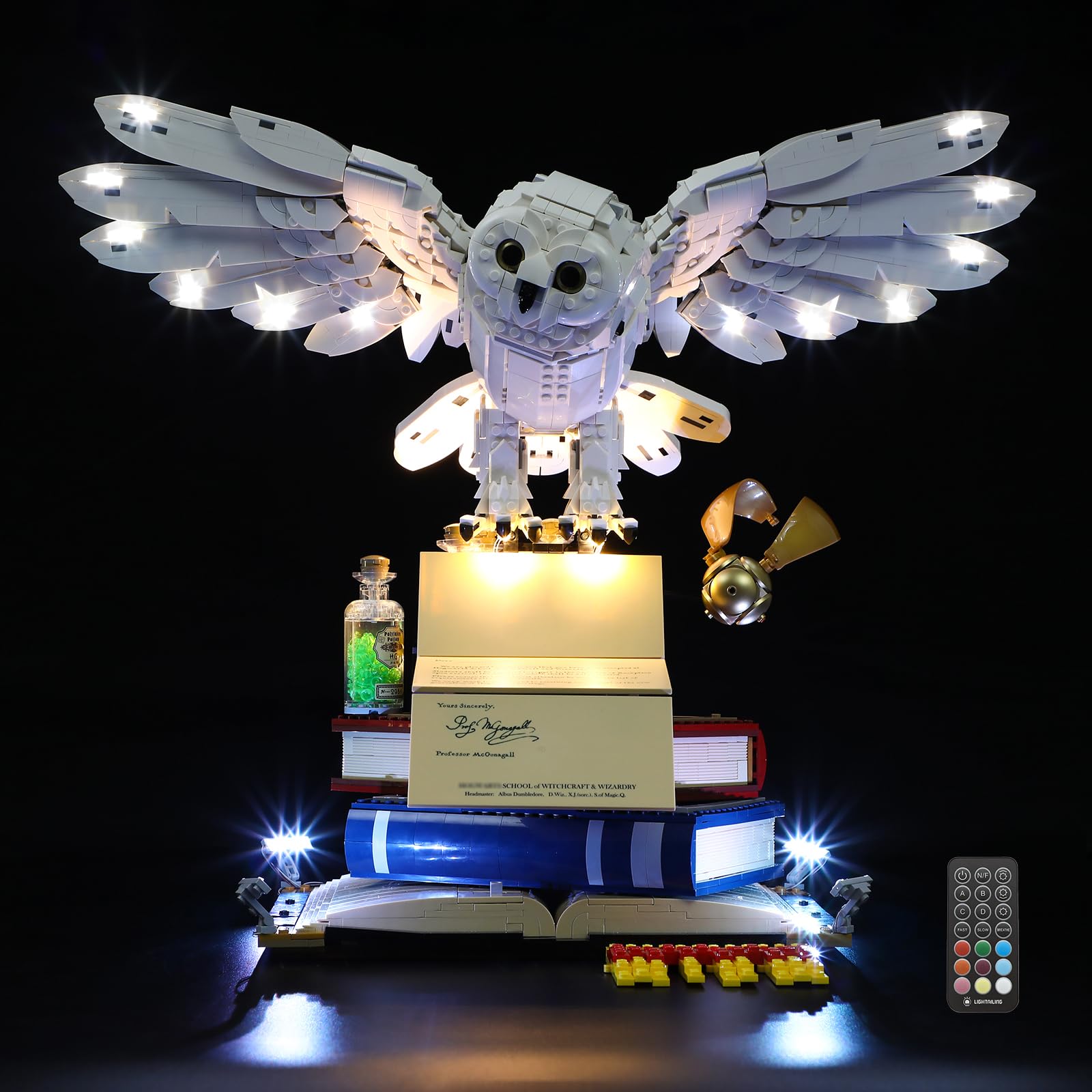 MENZAVA LED Light Set (Remote Control) Compatible with LEGO 76391 Hogwarts Icons - Collectors' Edition Harry Potter Building Blocks Model - Model Set NOT Included