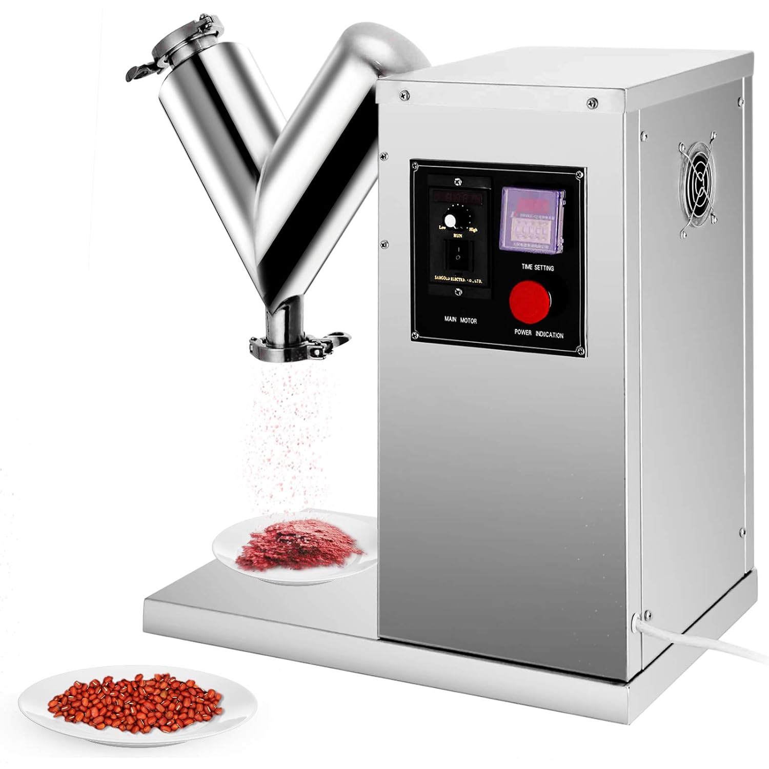 BestEquip VH-2 Powder Mixing Machine 0.79 Gallon Powder Mixer Machine Adjustable Mixing Speed V Type Powder Blending Machine