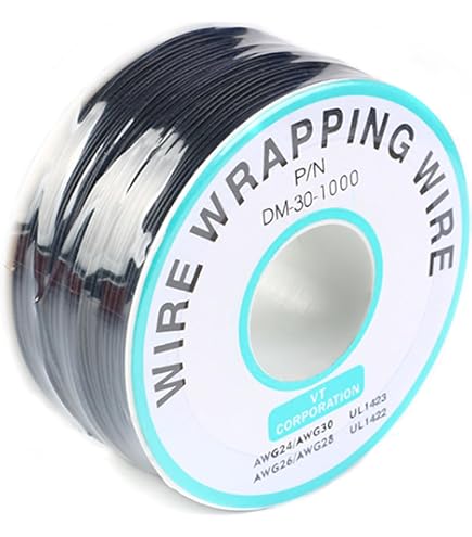 250 Meters Black Tinned Copper Wire - 30AWG Single-Core Electrical Wrapping Wire, 0.25mm Diameter