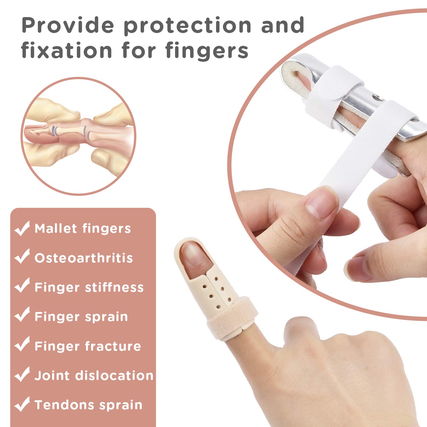 Finger Splint, Sopito 7PCS Finger Support Brace Finger Stabilizer for Broken Fingers Straightening Arthritis Knuckle Immobilization: Industrial & Scientific