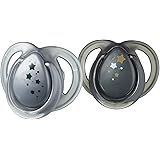 Tommee Tippee Midnight Skies Pacifier | Orthodontic, BPA-Free | 0-6 Months, 2 Count, Aqua & Navy