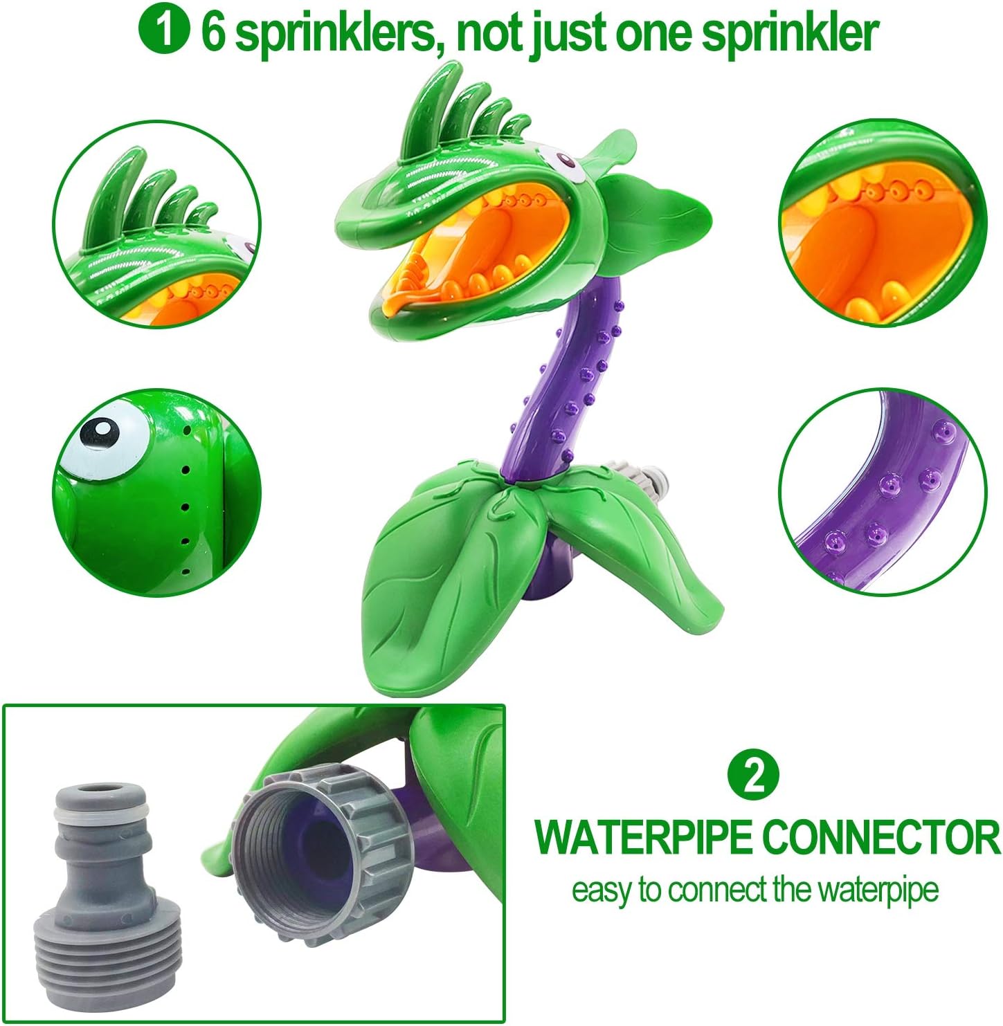 AMENON Sprinkler for Kids Outdoor Water Play Sprinklers Splash Corpse Flower Spray Water Toys for Kids Toddlers Backyard Lawn Game Outdoor Summer Water Fun: Toys & Games