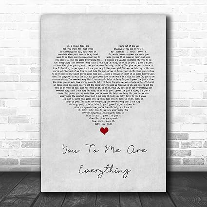 Citation You To Me Are Everything Avec Paroles De Chanson En Anglais Gris Framed Black Large A3 Amazon Fr Fournitures De Bureau