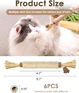 Nepfaivy Silvervine Cat Toys Sticks 6 Pack Natural Chew Interactive Dental view 6