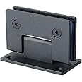 Alise Glass Shower Door Hinges, 90 Degree Shower Door Hinges for Glass Doors,Heavy Duty Stainless Steel Cabinet Hinges Wall to Glass,Frameless Shower Doors Hardware Replacement Part,Black