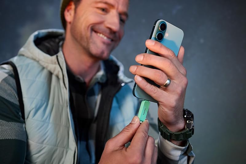 Phone Drive con USB Type-C 256 GB (para teléfonos Inteligentes, tabletas y Ordenadores, velocidades de 150 MB/s, Haz copias automáticas, recuperación de Datos) - Verde Espuma de mar — foto 2 de 8