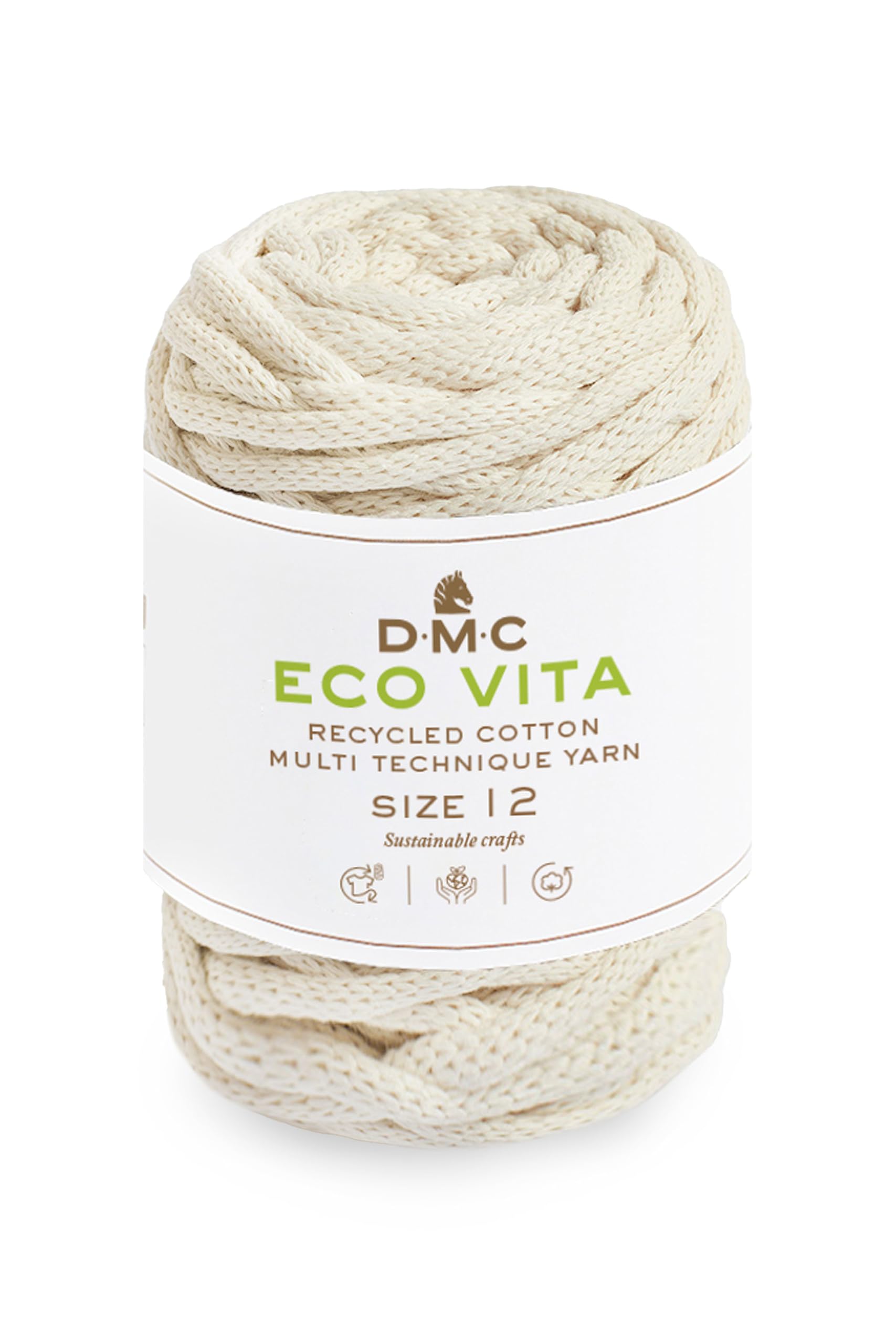 DMC Eco Vita 12, Crochet Knitting Macrame Yarn, Sand (31), 250g
