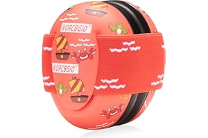 WORCBGIO Infant Ear Protection Noise Cancelling Baby Ear Muffs, Toddler Hearing Protection with Adjustable Elastic Headband，Sailboat