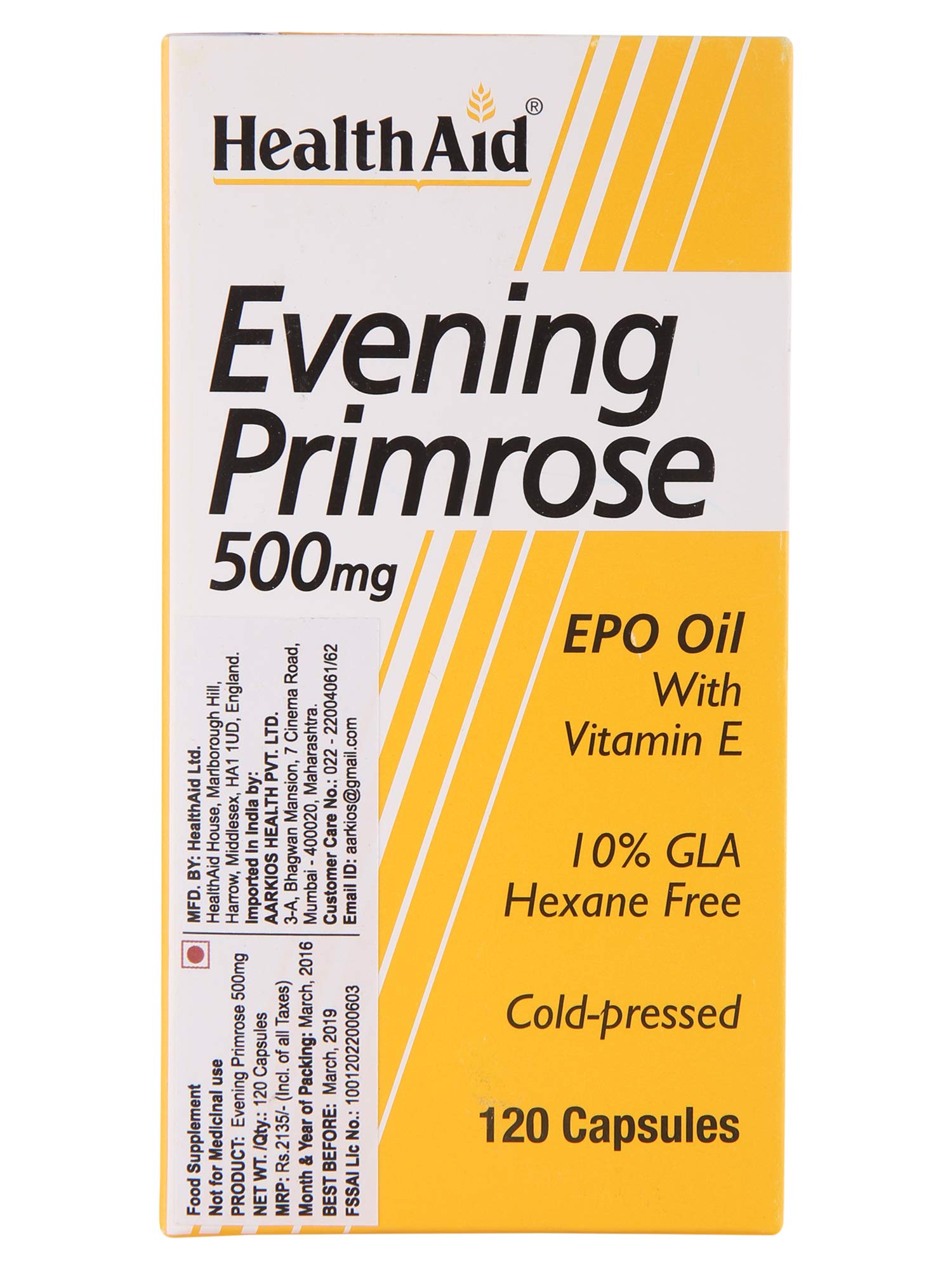 HealthAid Evening Primrose Oil 500 mg 120 Capsules